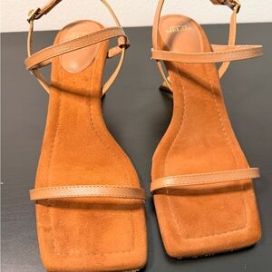 Antonio Melani Genuine Leather Camel Women's Sandals
